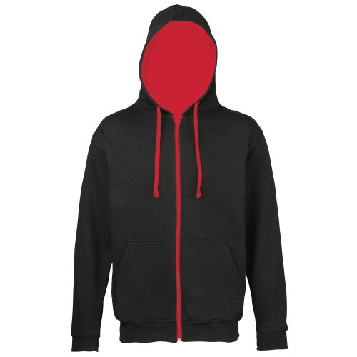 Front - Awdis Mens Varsity Hooded Sweatshirt / Hoodie / Zoodie