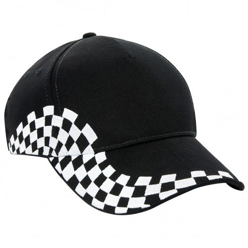 White-Black - Front - Beechfield Unisex Grand Prix Baseball Cap