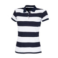 Front - Front Row Womens/Ladies Striped Pique Slim Fit Polo Shirt