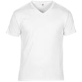 Front - Anvil Mens Short Sleeve Featherweight V-Neck T-Shirt