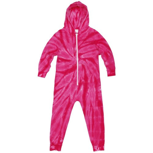 Front - Colortone Childrens/Kids Full Zip Tonal Spider Die Tye Onesie
