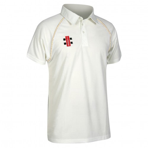 Front - Gray-Nicolls Childrens/Kids Matrix Short Sleeve Cricket Shirt
