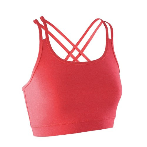 Front - Spiro Womens/Ladies Fitness Sleeveless Crop Top