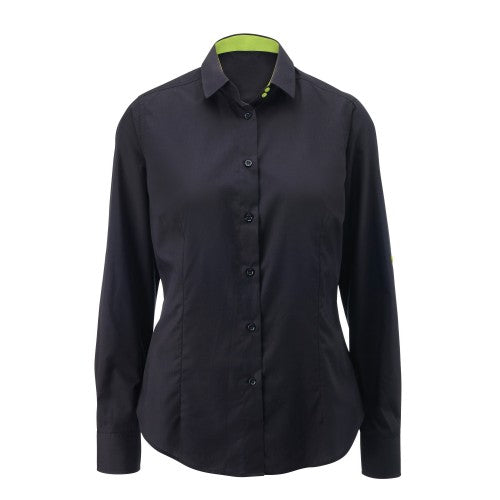 Front - Alexandra Womens/Ladies Roll Sleeve Hospitality Work Long Sleeve Shirt