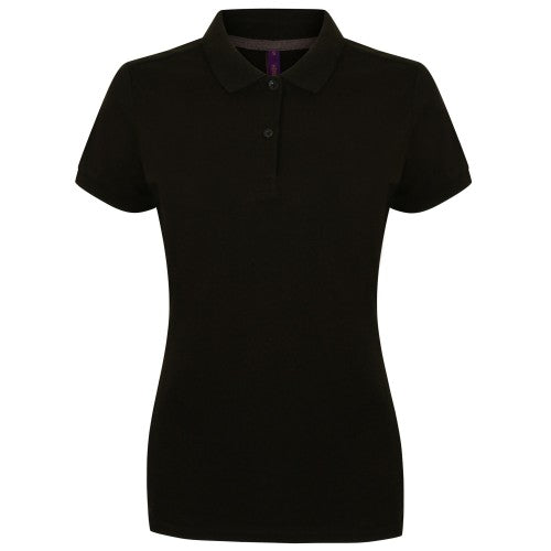 Front - Henbury Womens/Ladies Micro-Fine Short Sleeve Polo Shirt