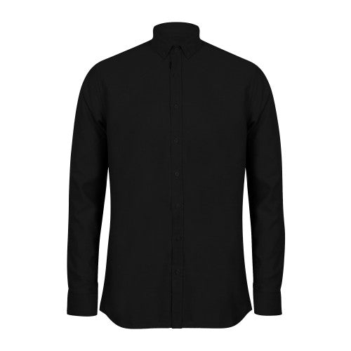 Front - Henbury Mens Modern Long Sleeved Oxford Shirt
