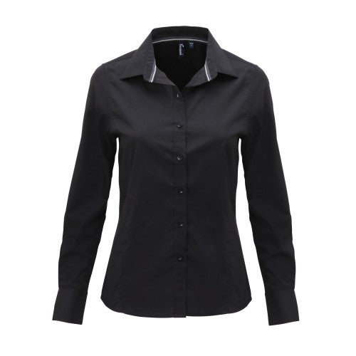 Front - Premier Womens/Ladies Friday Fitted Long-Sleeved Shirt