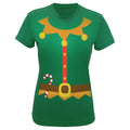 Front - Christmas Shop Womens/Ladies Short Sleeve Elf Tshirt