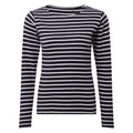 Front - Asquith & Fox Womens/Ladies Mariniere Coastal Long Sleeve T-Shirt