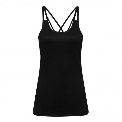 Front - TriDri Womens/Ladies Laser Cut Spaghetti Strap Vest