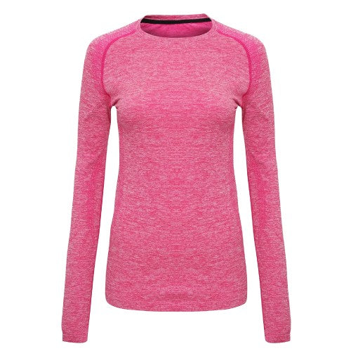 Front - TriDri Womens/Ladies Seamless 3D Fit Multi Sport Performance Long Sleeve Top