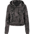 Front - Build Your Brand Womens/Ladies Camo Cropped Hoodie