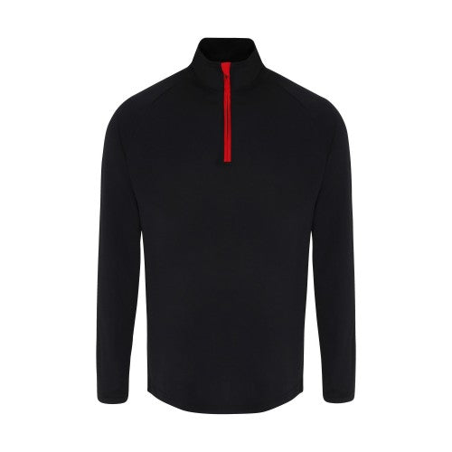 Front - TriDri Mens Long Sleeve Performance Quarter Zip Top