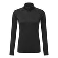 Black - Front - TriDri Womens-Ladies Long Sleeve Performance Quarter Zip Top