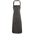 Front - Premier Ladies/Womens Stripe Apron / Workwear (Butchers Style) (Pack of 2)