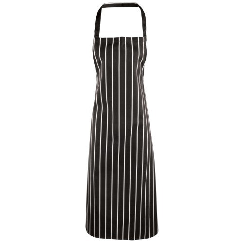 Front - Premier Ladies/Womens Stripe Apron / Workwear (Butchers Style) (Pack of 2)