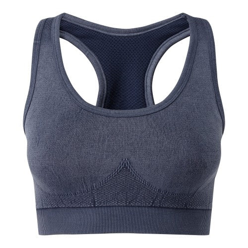 Front - TriDri Womens/Ladies Seamless 3D Fit Multi-Sport Denim Look Sports Bra