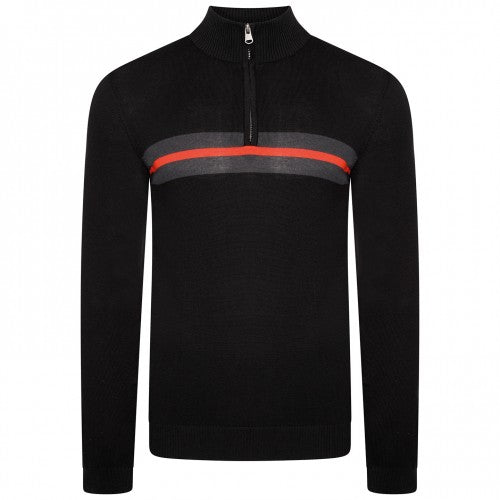 Charcoal Grey Marl-Ebony Grey - Front - Dare 2B Mens Knitted Quarter Zip Sweatshirt