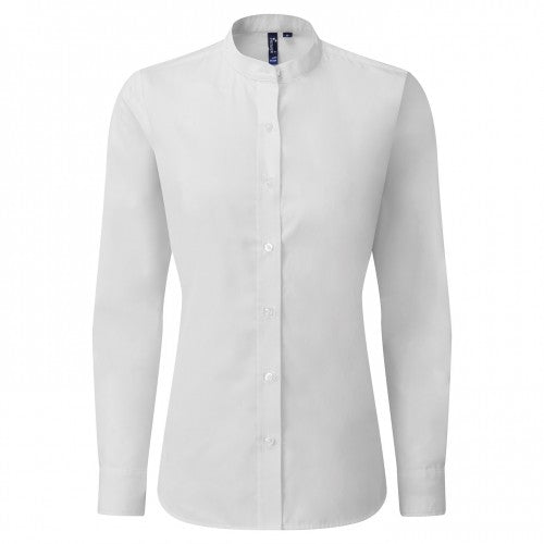 Front - Premier Womens/Ladies Grandad Collar Formal Shirt