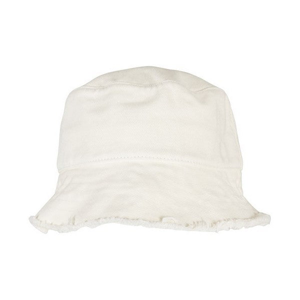 Off White - Front - Yupoong Flexfit Alpha Open Edge Bucket Hat