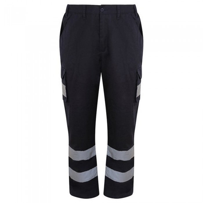 Front - PRORTX Mens Hi-Vis Cargo Trousers