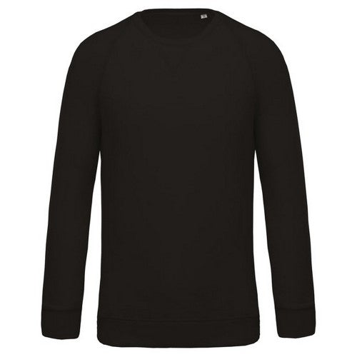 Front - Kariban Mens Organic Cotton Crew Neck Raglan Sweatshirt