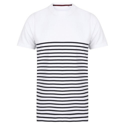 Front - Front Row Unisex Adult Breton Striped Tagless T-Shirt