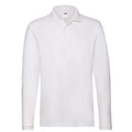 Front - Fruit of the Loom Mens Cotton Pique Long-Sleeved Polo Shirt