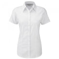 Front - Russell Collection Womens/Ladies Herringbone Short-Sleeved Shirt