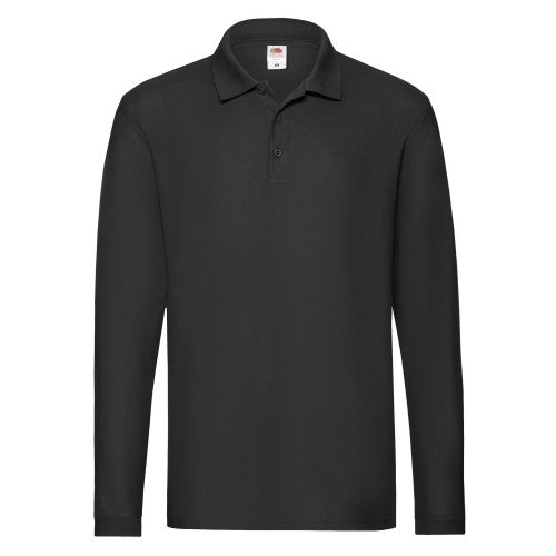 Front - Fruit of the Loom Mens Premium Long-Sleeved Polo Shirt