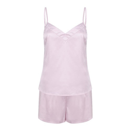 Front - Towel City Womens/Ladies Satin Short Pyjama Set