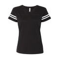 Front - LAT Women's Football V-Neck Fine Jersey Tee