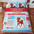 Front - Childrens/Kids Night Before Christmas Design Single Duvet Cover Bedding Set