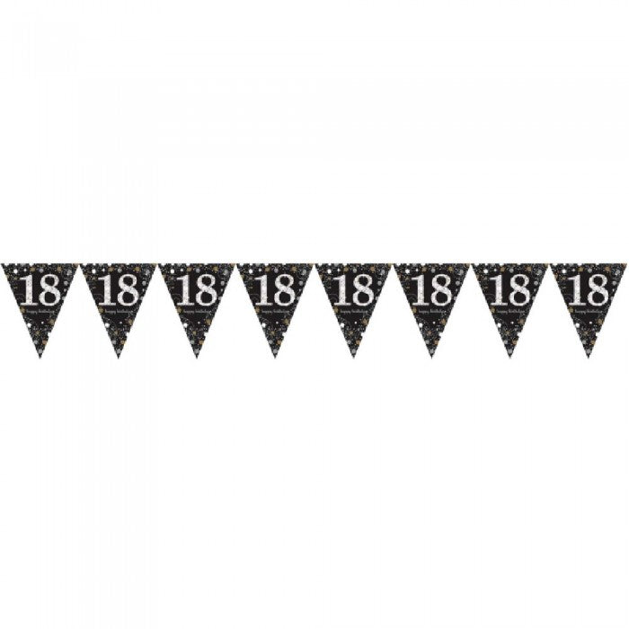 Front - Amscan Sparkling Gold Celebration 18th Birthday Bunting