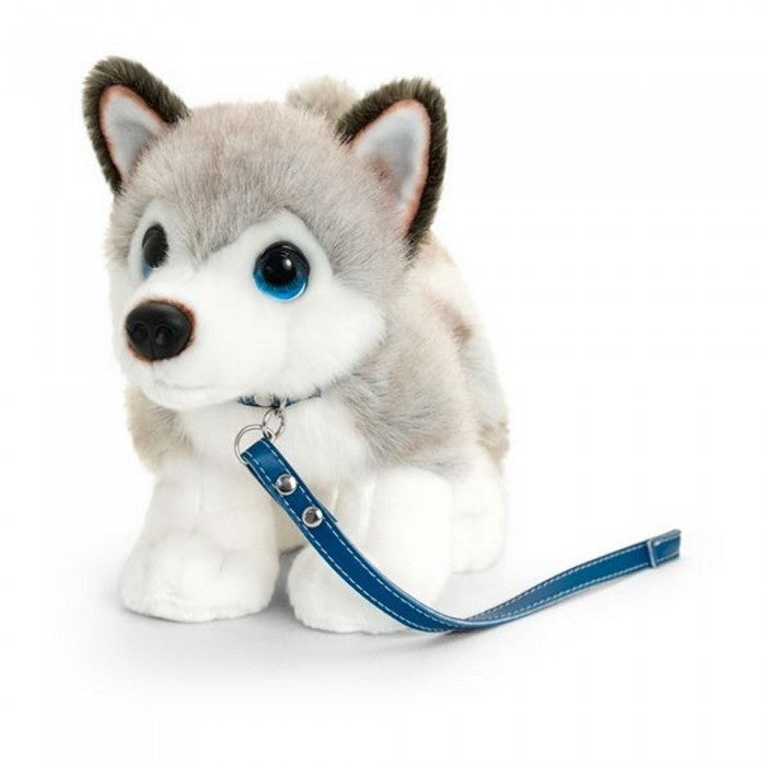 Front - Keel Toys Signature Cuddle Husky Puppy On Lead