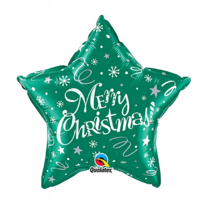 Front - Qualatex Star-shaped Christmas Foil Balloon