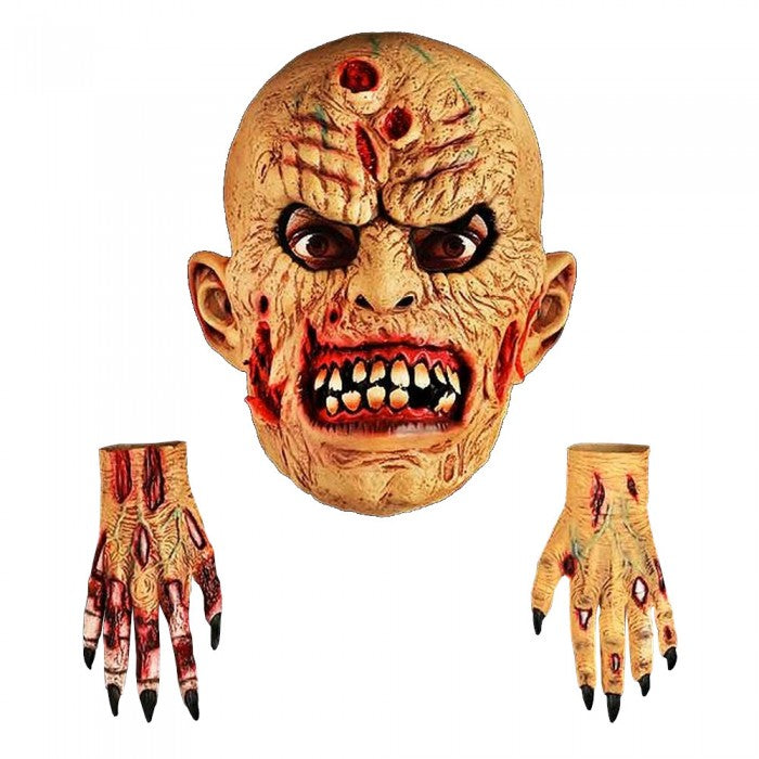 Front - Scream Machine Unisex Adults Halloween Zombie Mask & Hands
