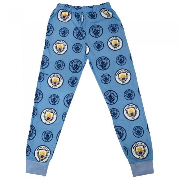 Front - Manchester City FC Boys Fleece Lounge Pants