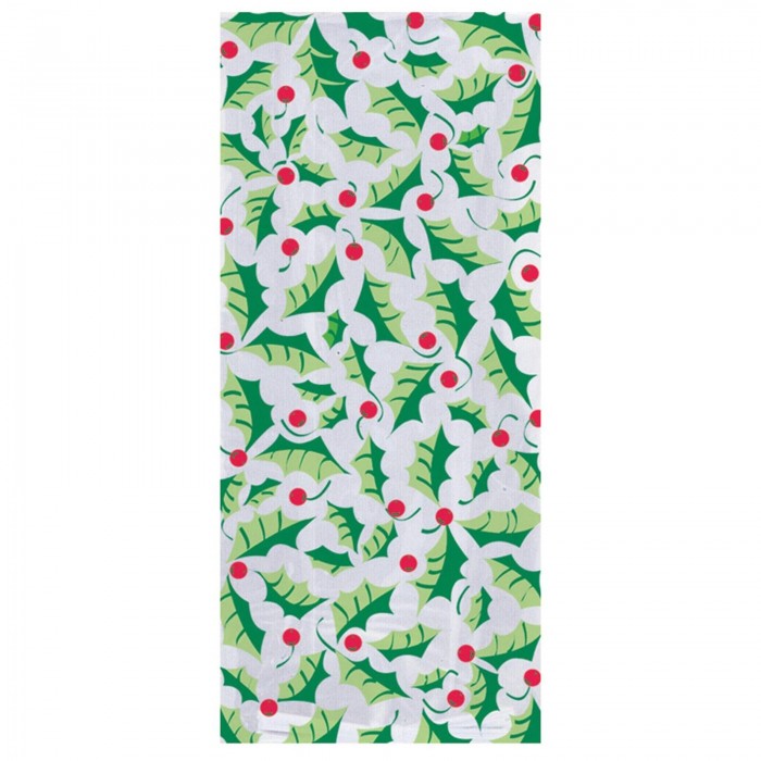 Front - Unique Party Holly & Berries Party Bag (Pack Of 20)
