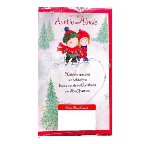 Front - Simon Elvin With Love Auntie And Uncle Christmas Christmas Card (Pack of 12)