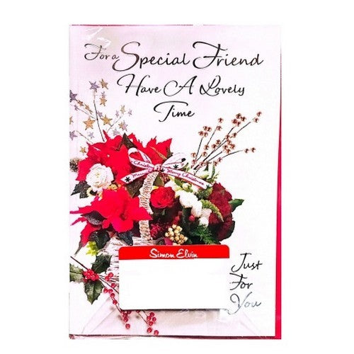 Front - Simon Elvin Just For You Special Friend Bouquet Christmas Card (Pack of 6)