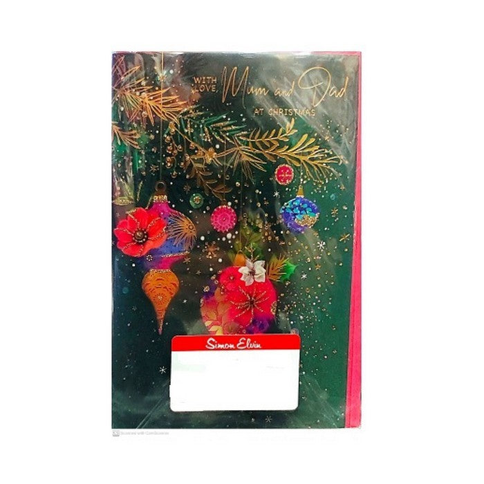 Front - Simon Elvin With Love Mum And Dad Lantern Christmas Card (Pack of 6)