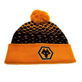 Front - Wolverhampton Wanderers FC Bobble Knitted Cuffed Beanie