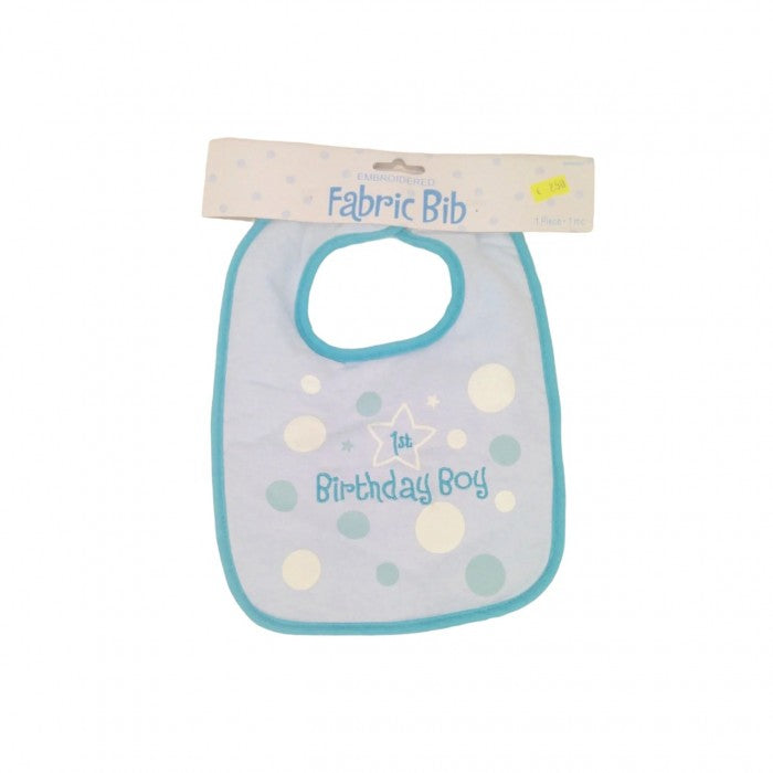Front - Amscan Baby Fabric 1st Birthday Bib