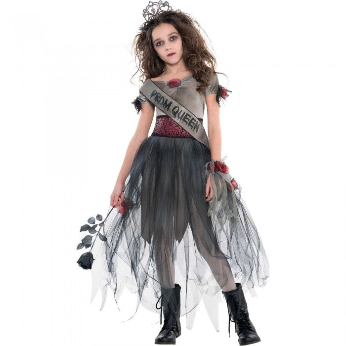 Front - Amscan Girls Prombie Queen Zombie Costume Dress
