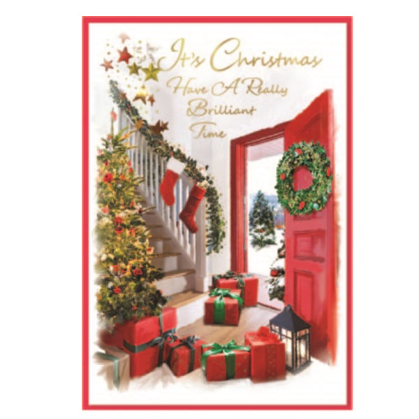 Front - Simon Elvin It´s Christmas Have A Really Brilliant Time Greetings Card (Pack of 6)