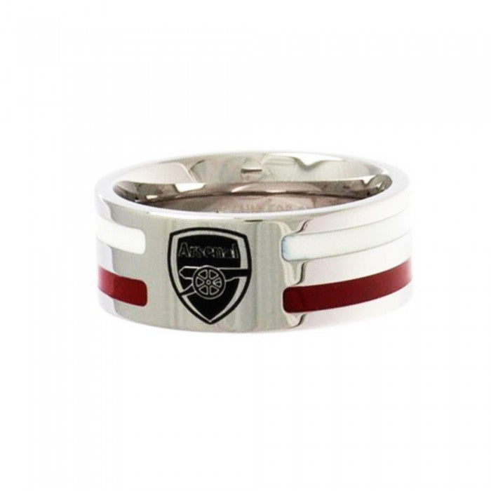 Front - Arsenal FC Official Colour Stripe Football Crest Ring