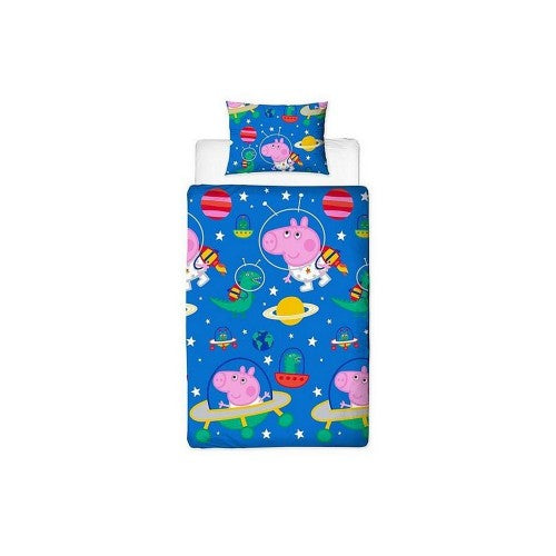 Front - Peppa Pig George Planets Single Duvet Set