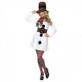 Front - Smiffys Womens/Ladies Miss Snowman Costume Set
