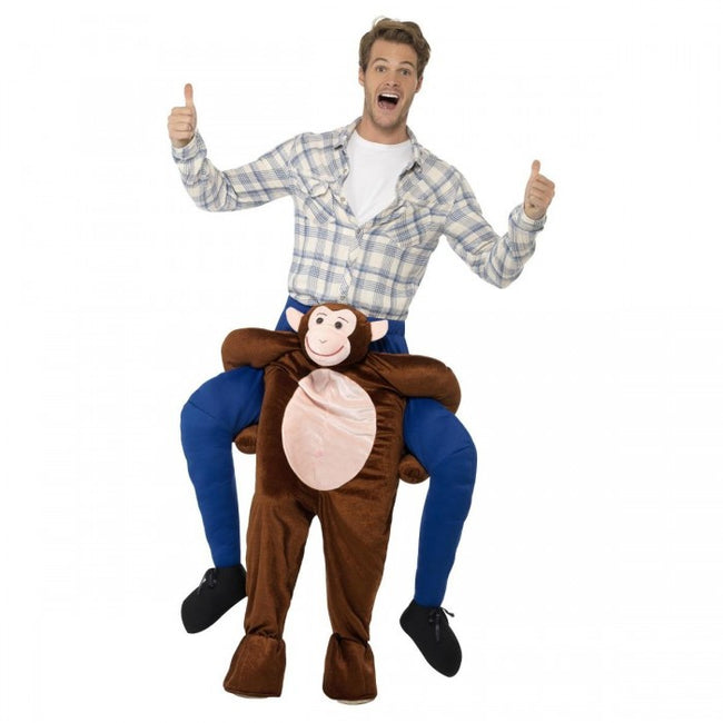 Front - Smiffys Unisex Adult Monkey Piggy Back Costume